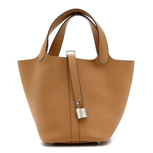 Taurillon Clemence Picotin Lock 18 PM Biscuit