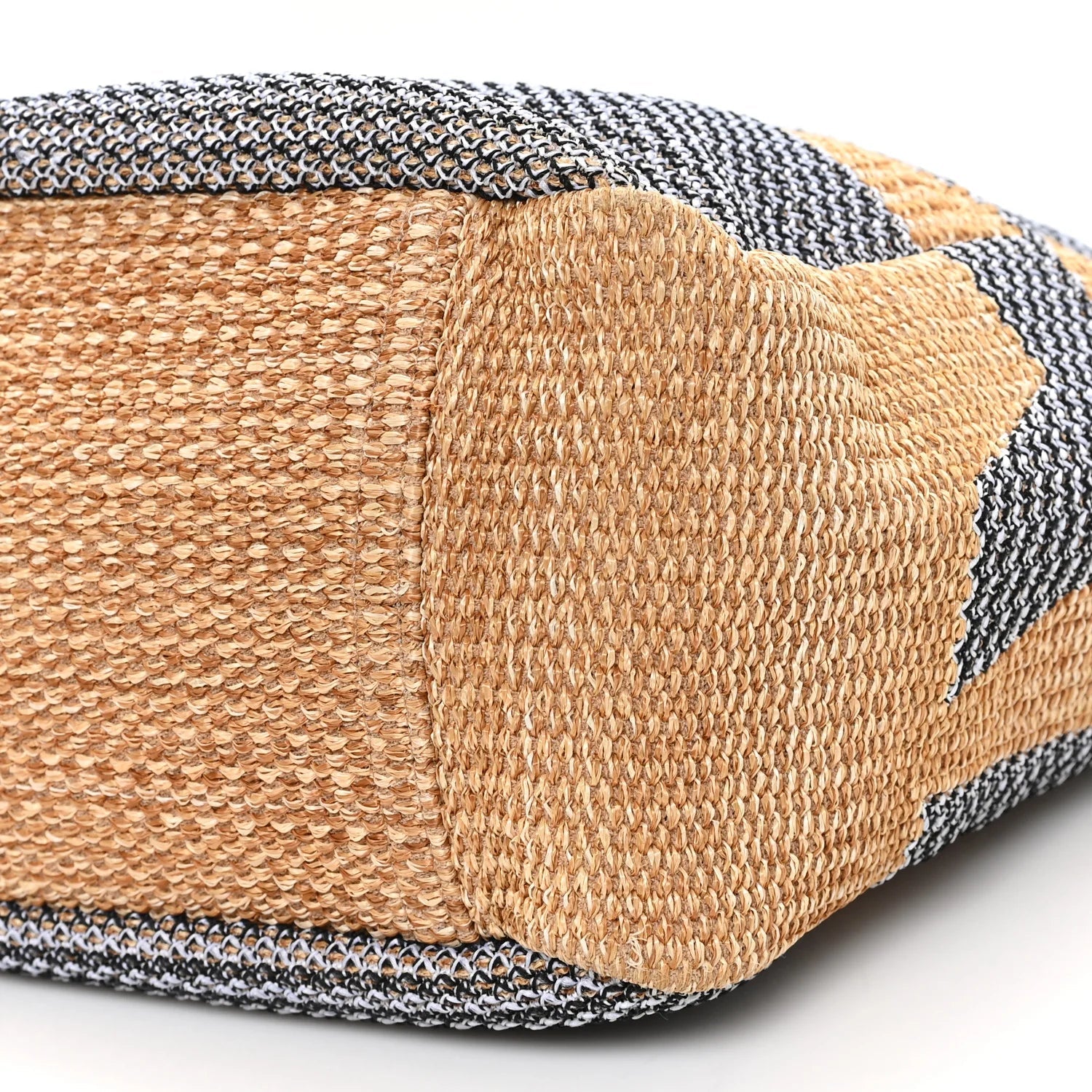 Mixed Fibers Large Shopping Bag Blue Beige