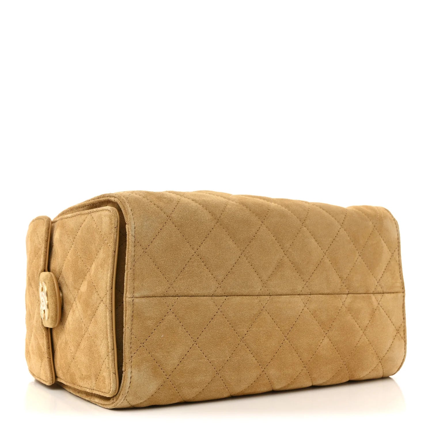 Suede Quilted Small  25 Handbag Beige