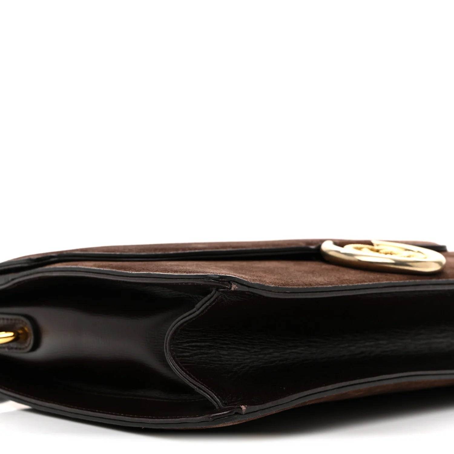 Suede Medium Torchon GG Ring Shoulder Bag Reflex Brown