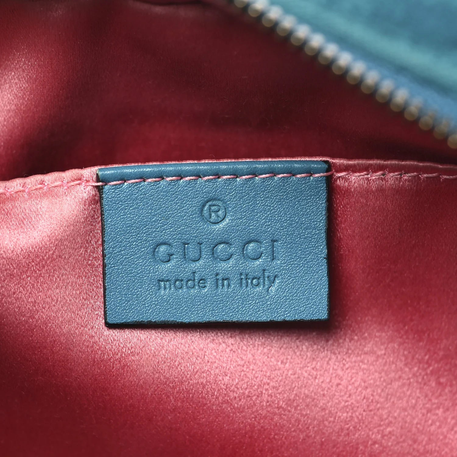 Velvet Matelasse Small GG Marmont Chain Shoulder Bag Pavone Cyan