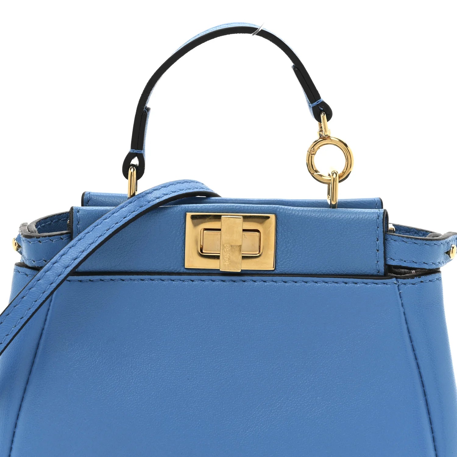 Shiny Nappa Micro Peekaboo Iconic Satchel Blue Royal