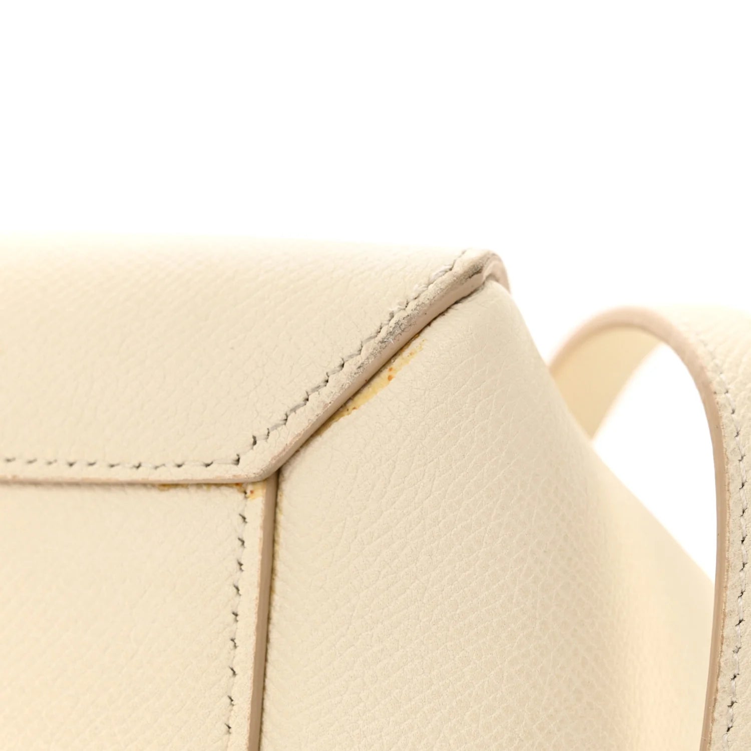 Grained Calfskin Micro Belt Bag White