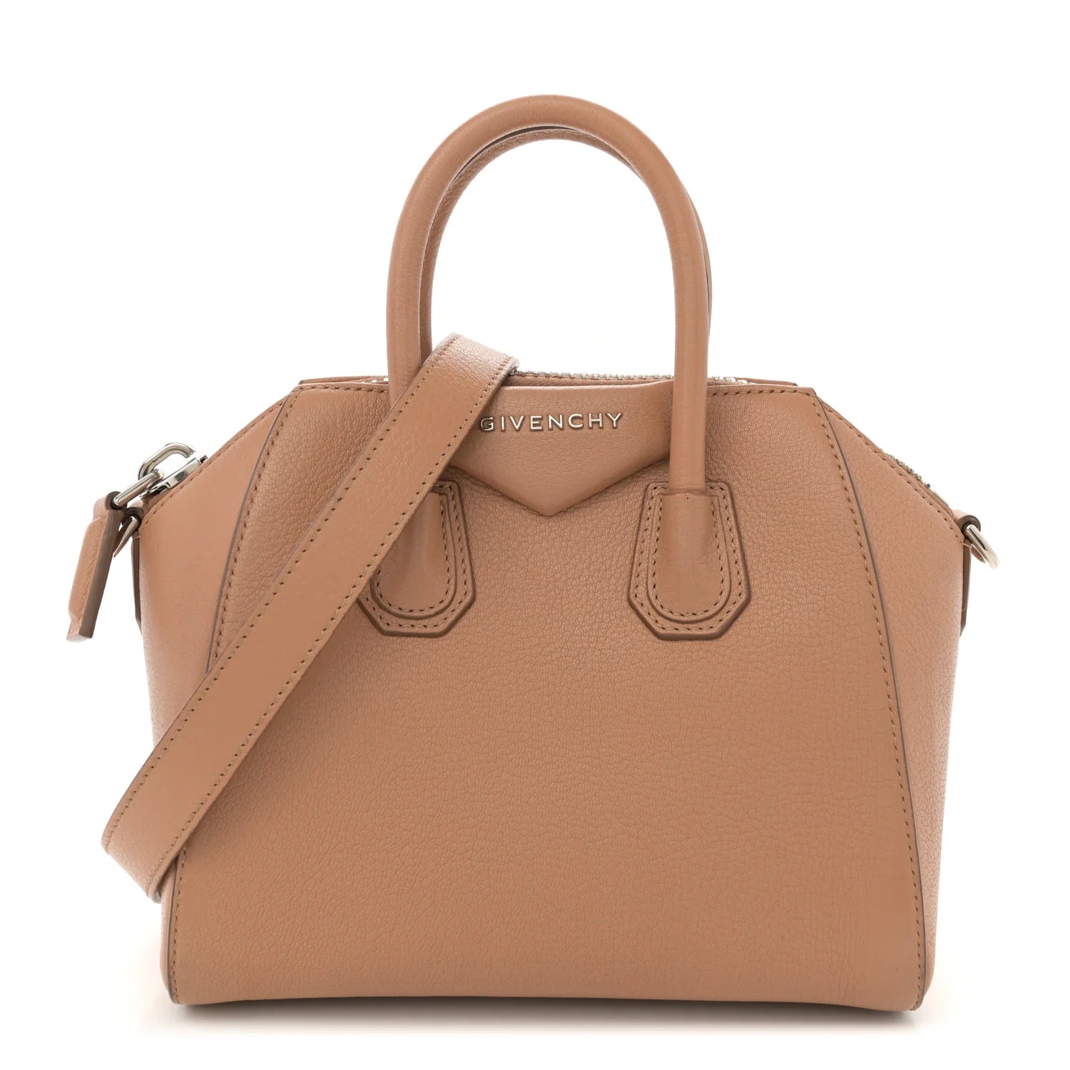 Sugar Goatskin Mini Antigona Medium Beige