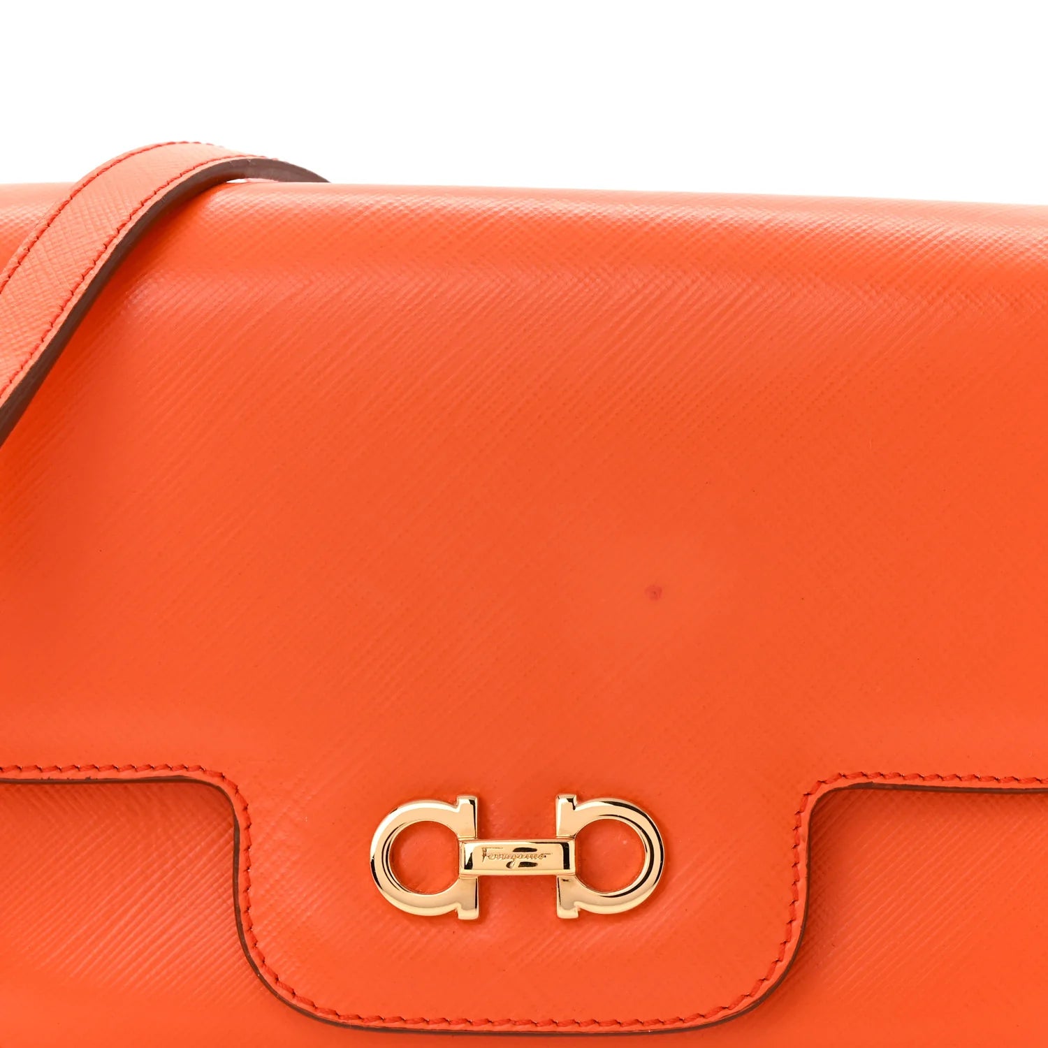 Printed Calfskin Paris Crossbody Bag Orange