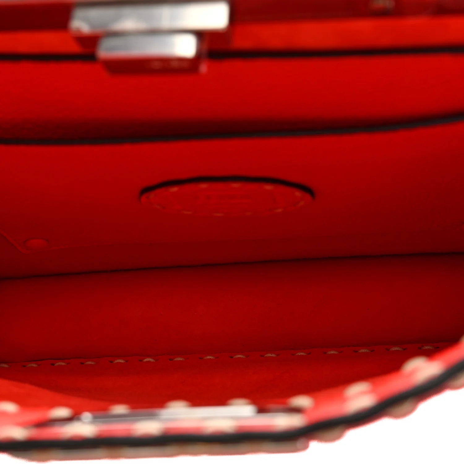 Vitello Granato Camoscio Selleria Macro Stitchings Medium Peekaboo I SEE U Satchel Tullipano