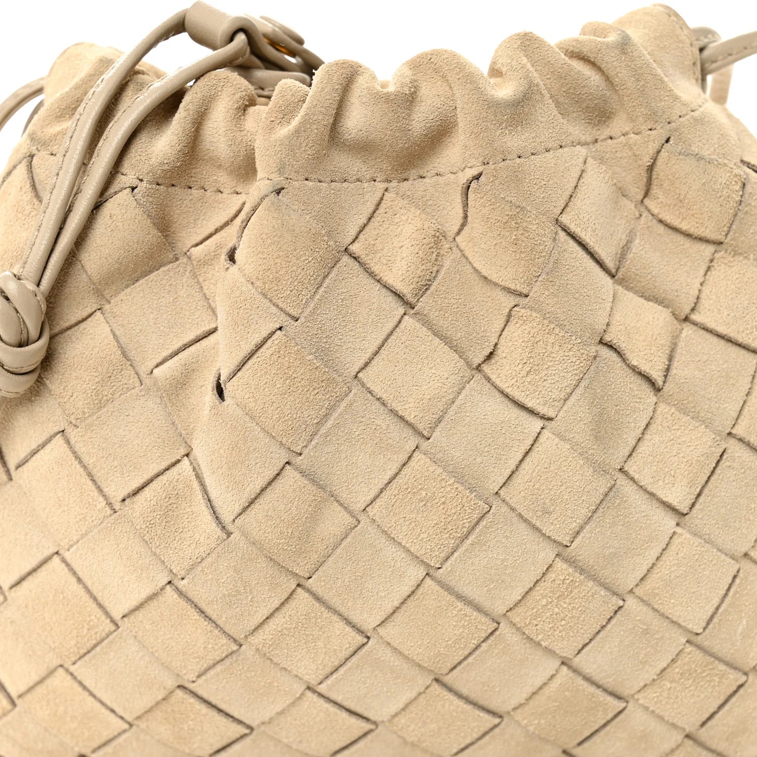 Suede Intrecciato Small Dustbag Ecru Gold