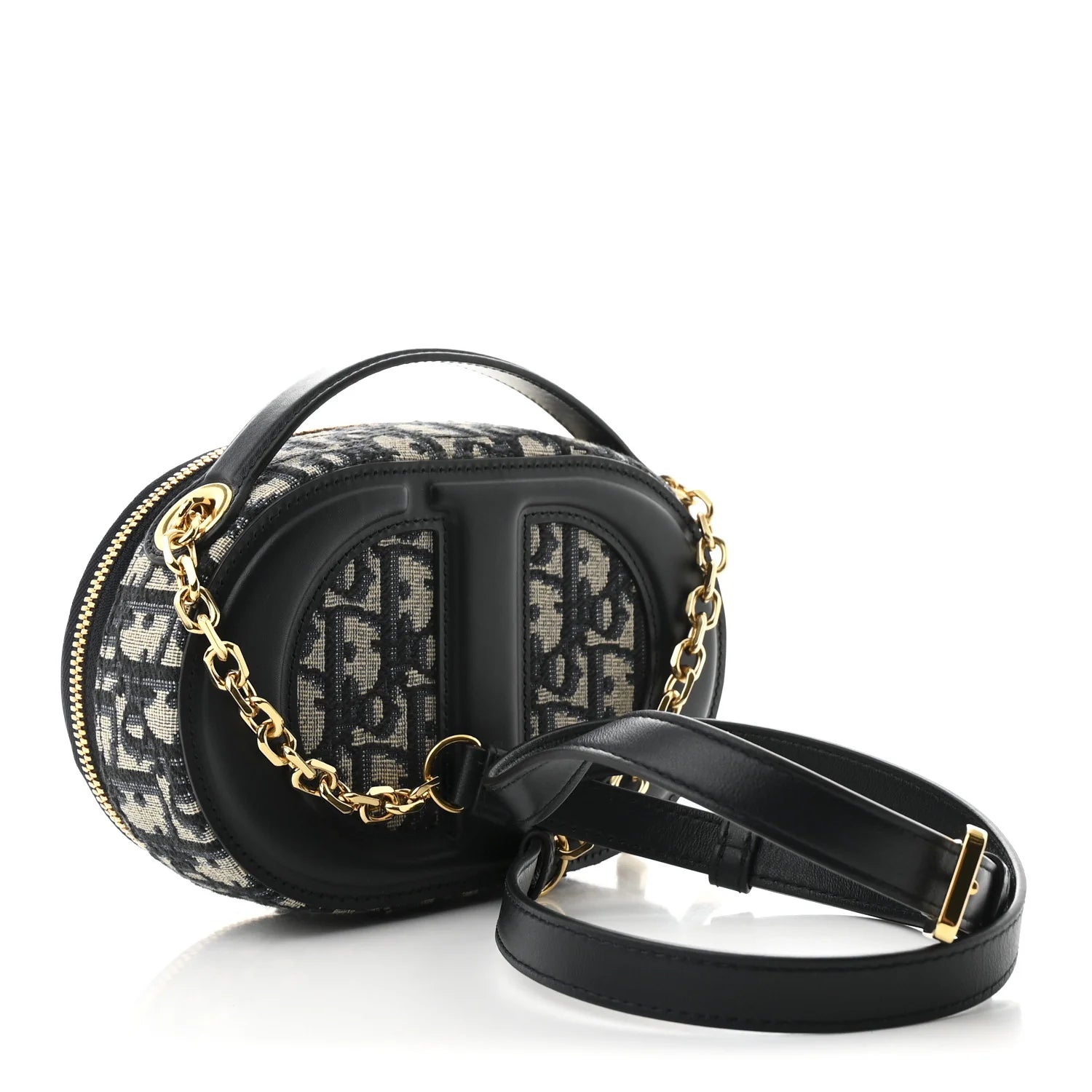 Oblique CD Signature Oval Crossbody Camera Bag Blue Multicolor