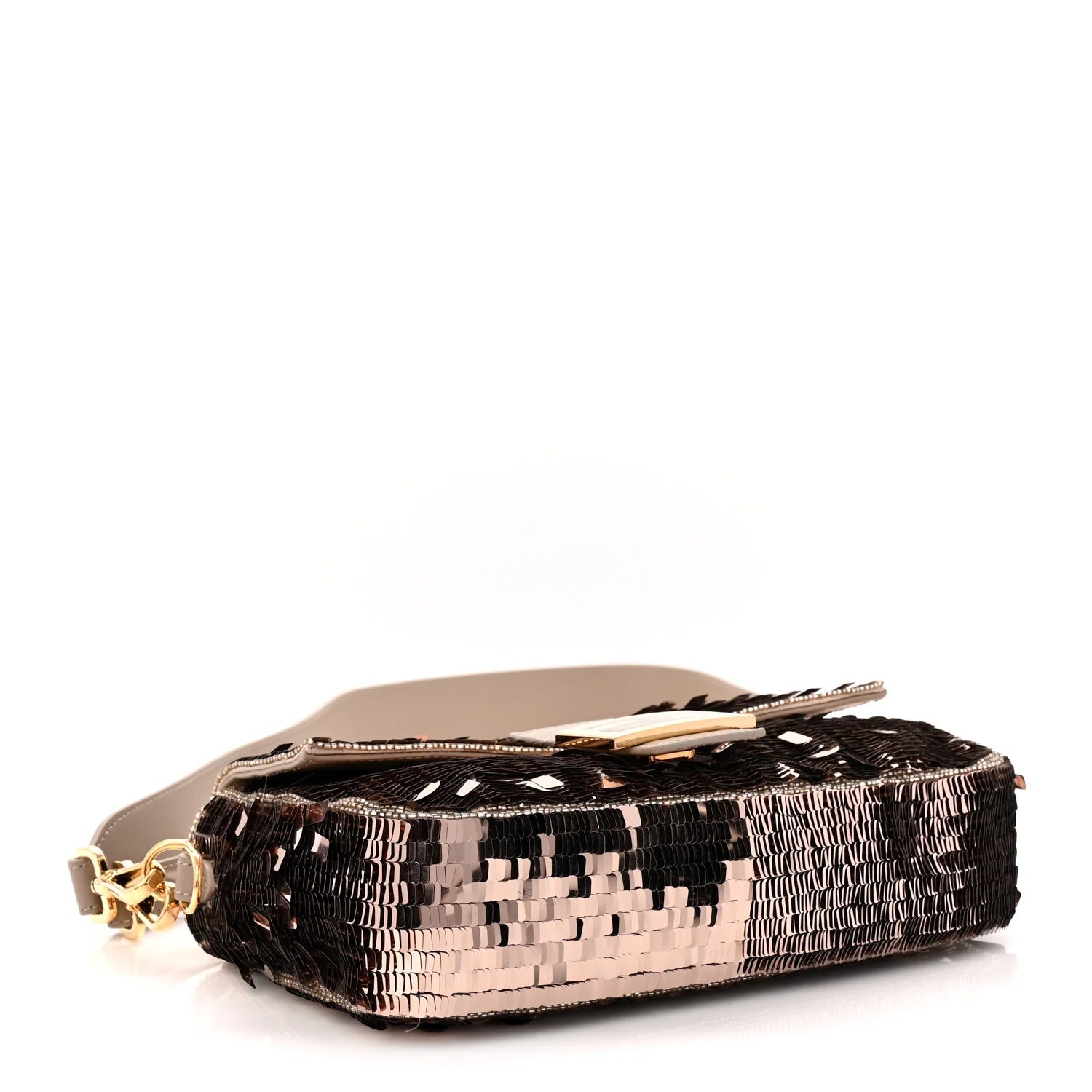 Sequin Paillettes Vitello Grace Sex and the City Baguette Tortora