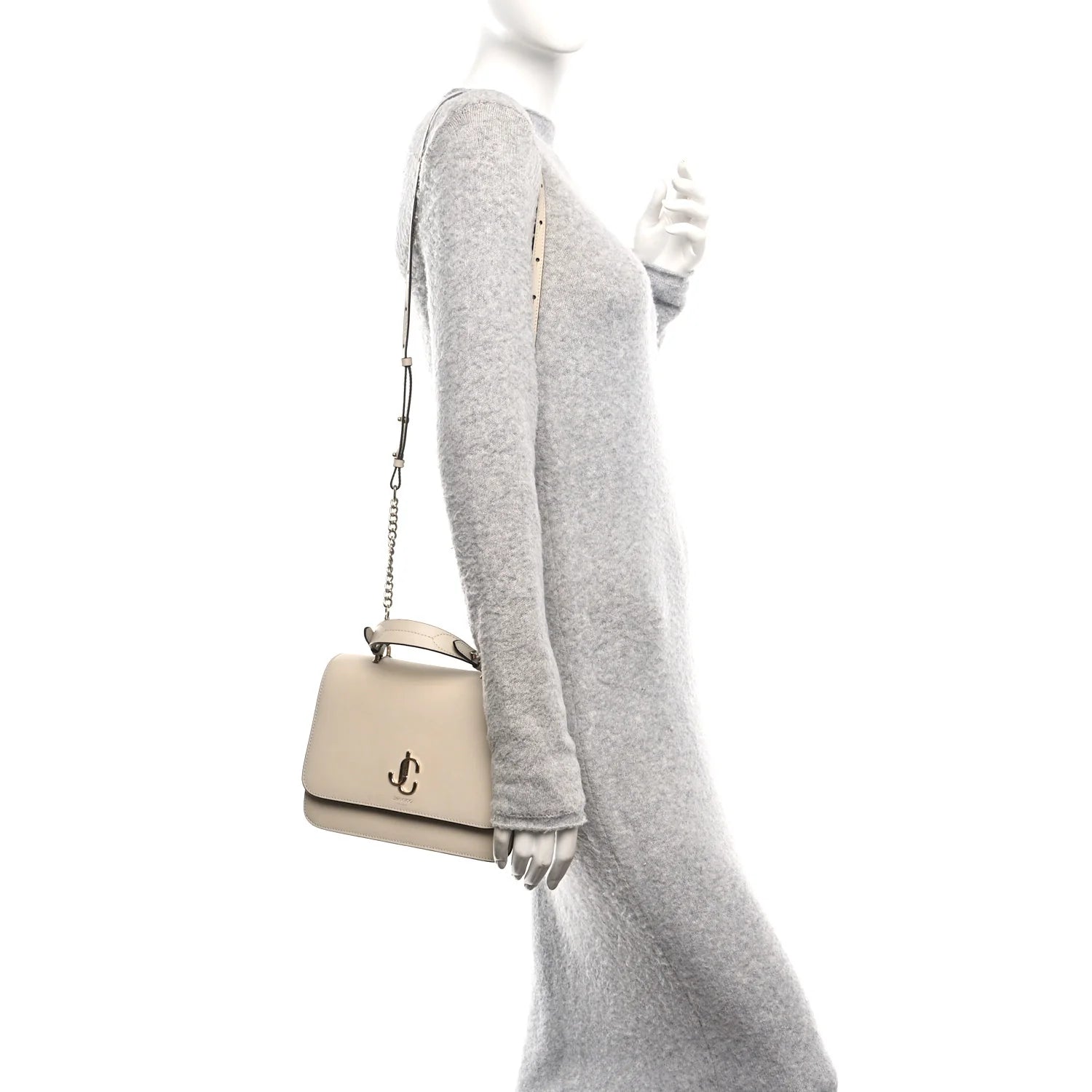 Grainy Calfskin JC Top Handle Beige