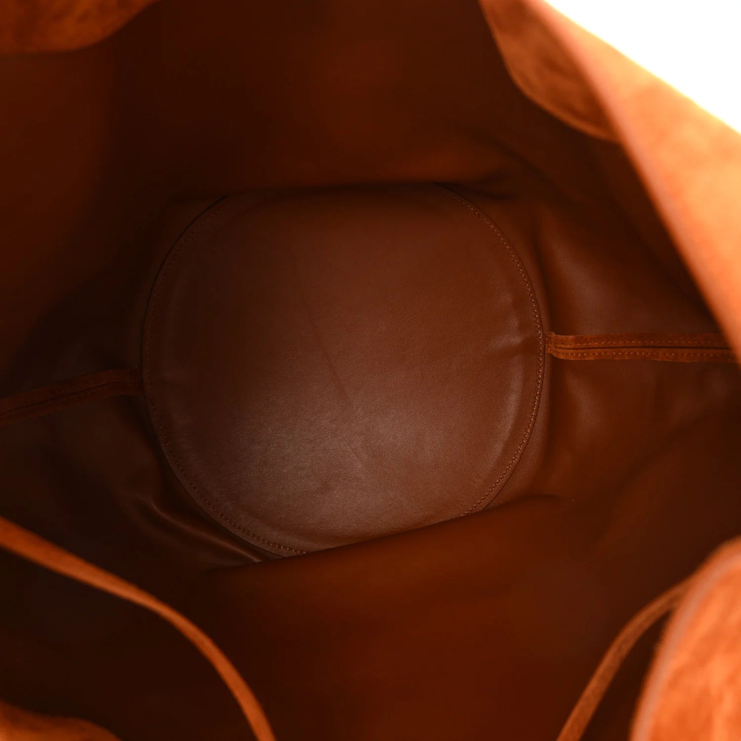 Suede Calfskin Medium Lotus Tote Caramel