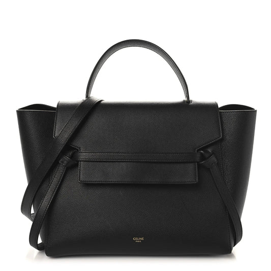 Grained Calfskin Mini Belt Bag Black
