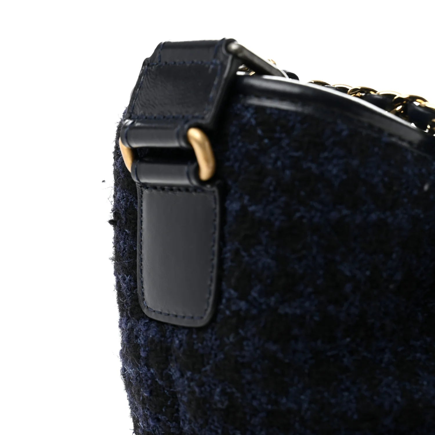 Tweed Calfskin Quilted Medium Gabrielle Hobo Black Blue