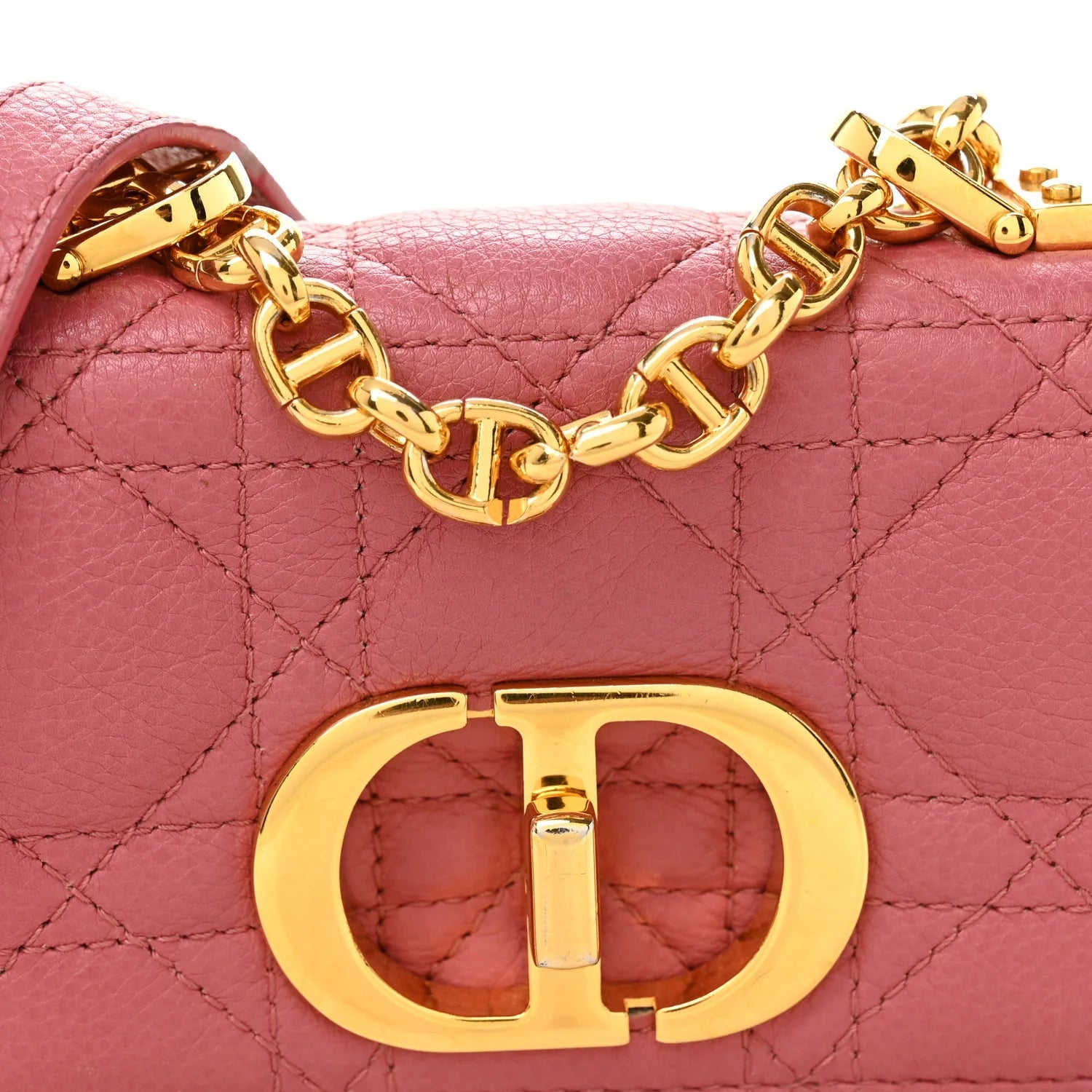 Supple Calfskin Cannage Micro Caro Bag Pink