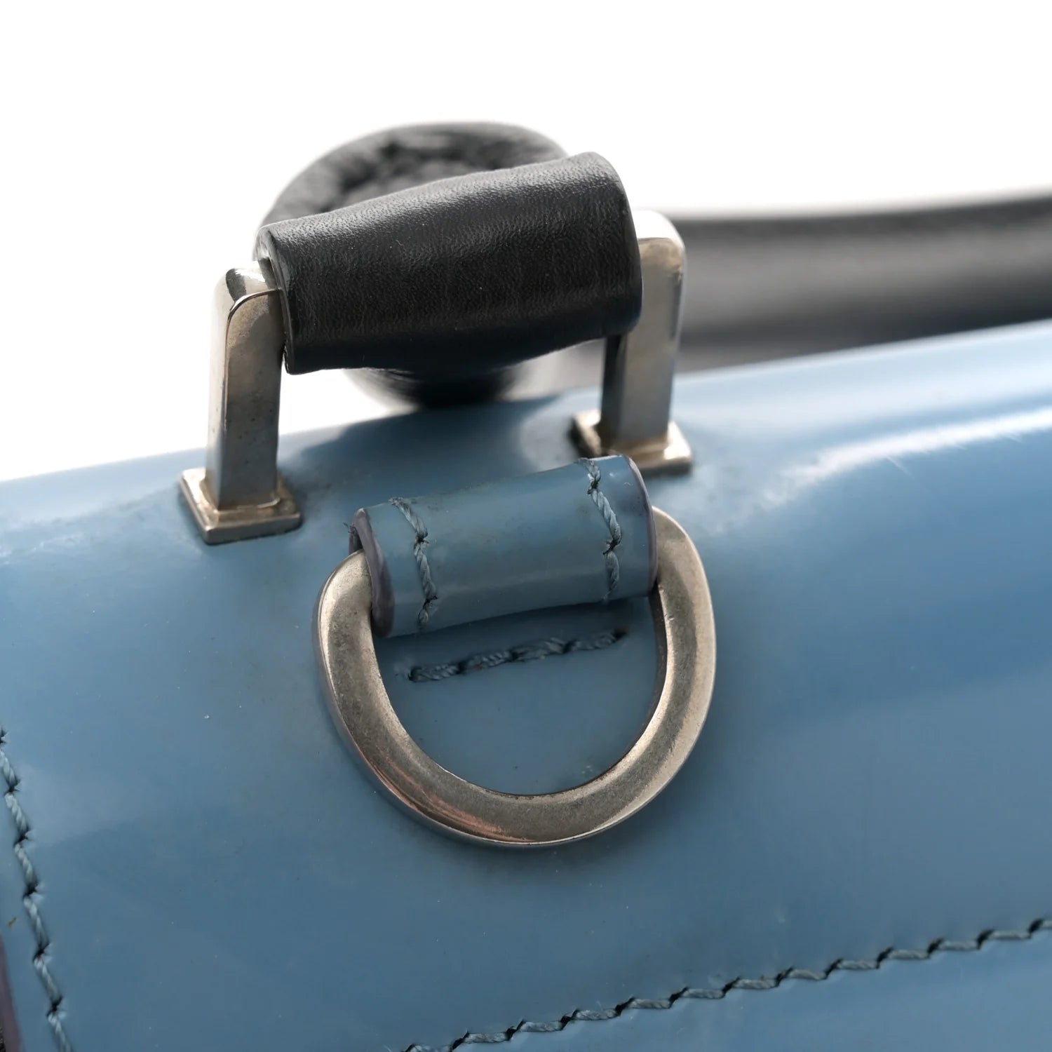 Smooth Calfskin Medium Tri-Color Trapeze Blue