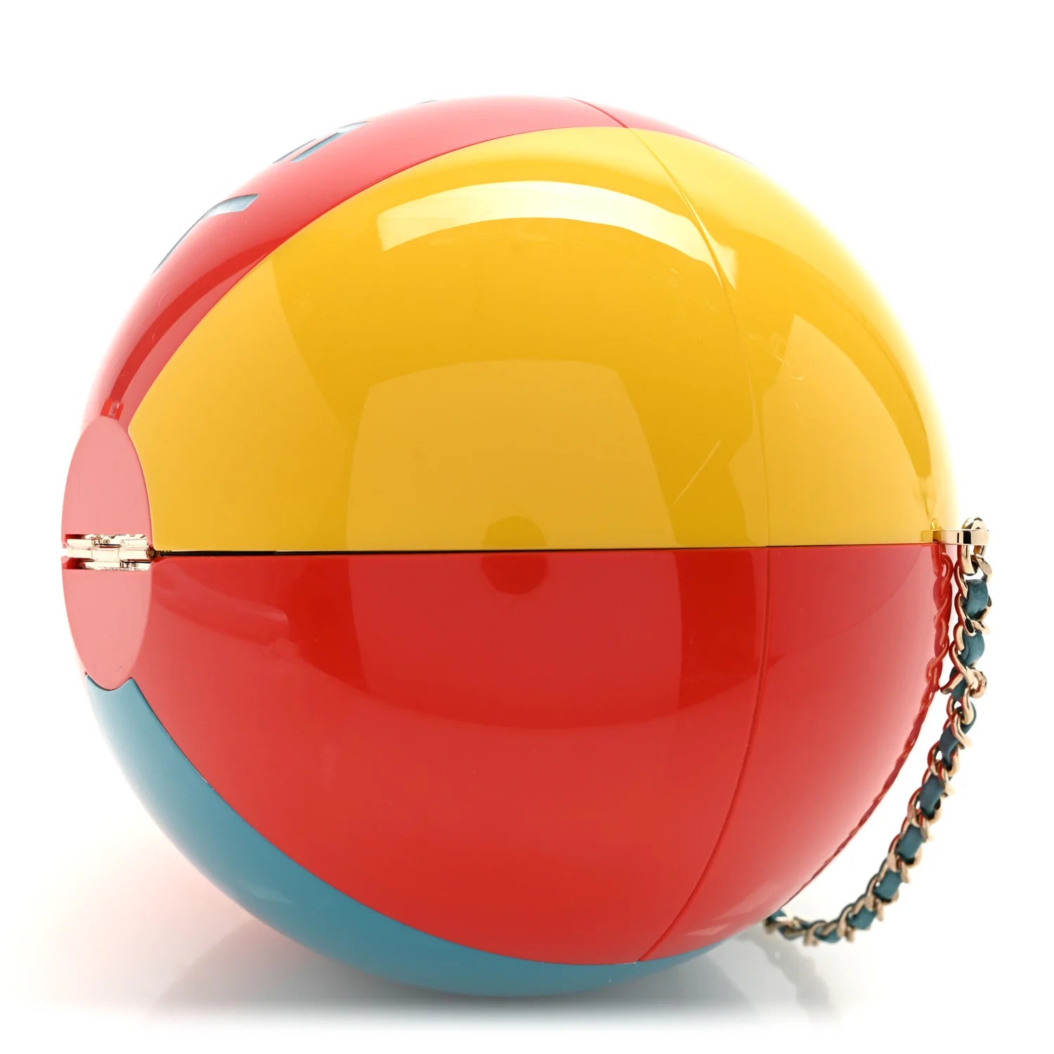 Plexiglass Coco Beach Ball Minaudiere Clutch Red White Yellow Blue