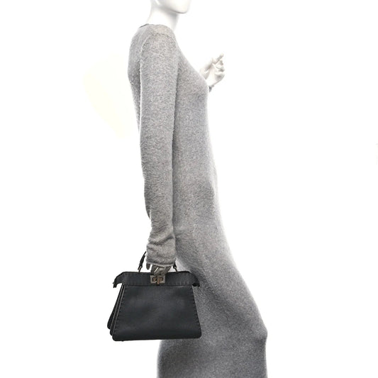 Cuoio Romano Selleria Chamois Small Peekaboo I SEE U Satchel Asfalto Camelia