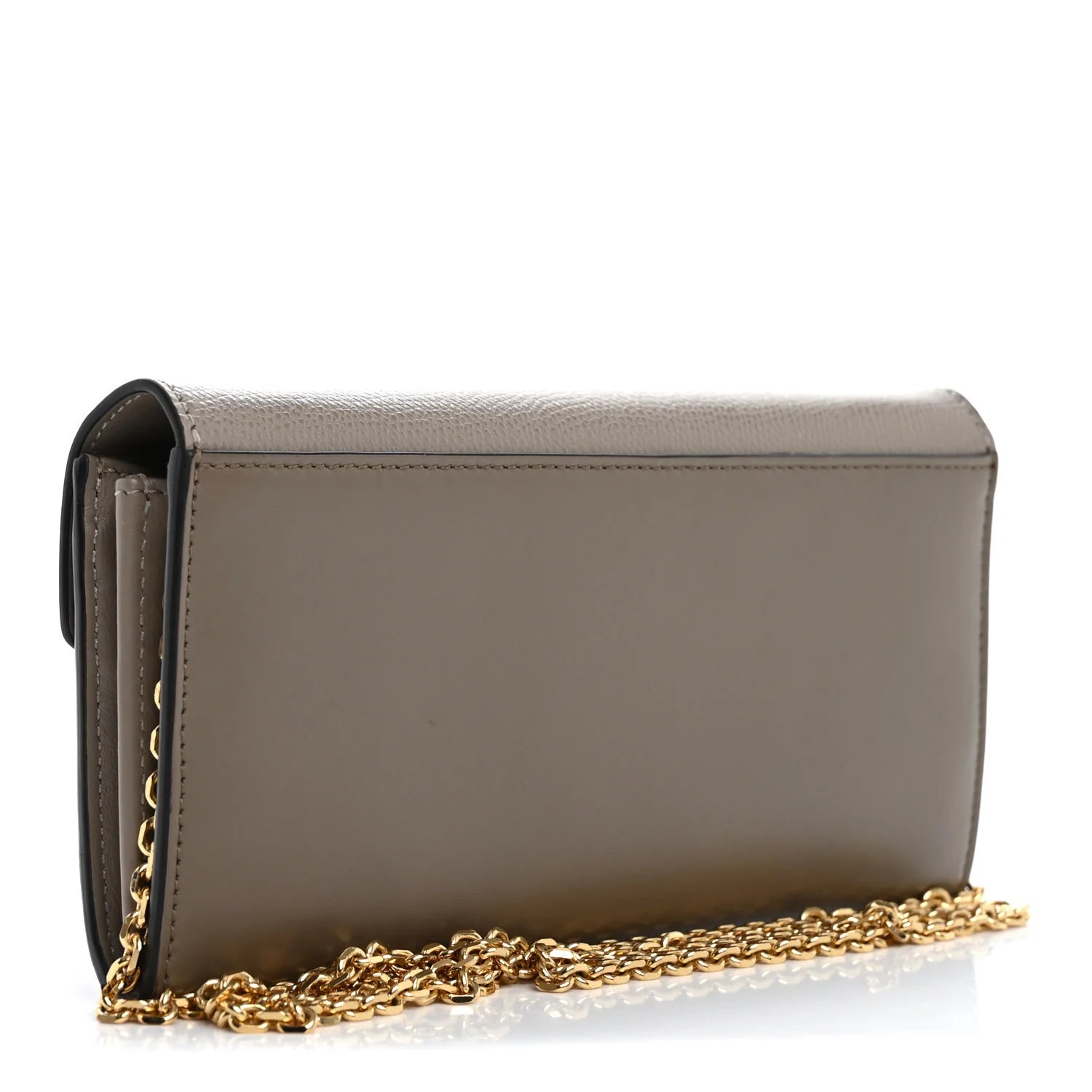 Vitello King Cruise FF Diamonds Continental Envelope Wallet on Chain Truffle Dove