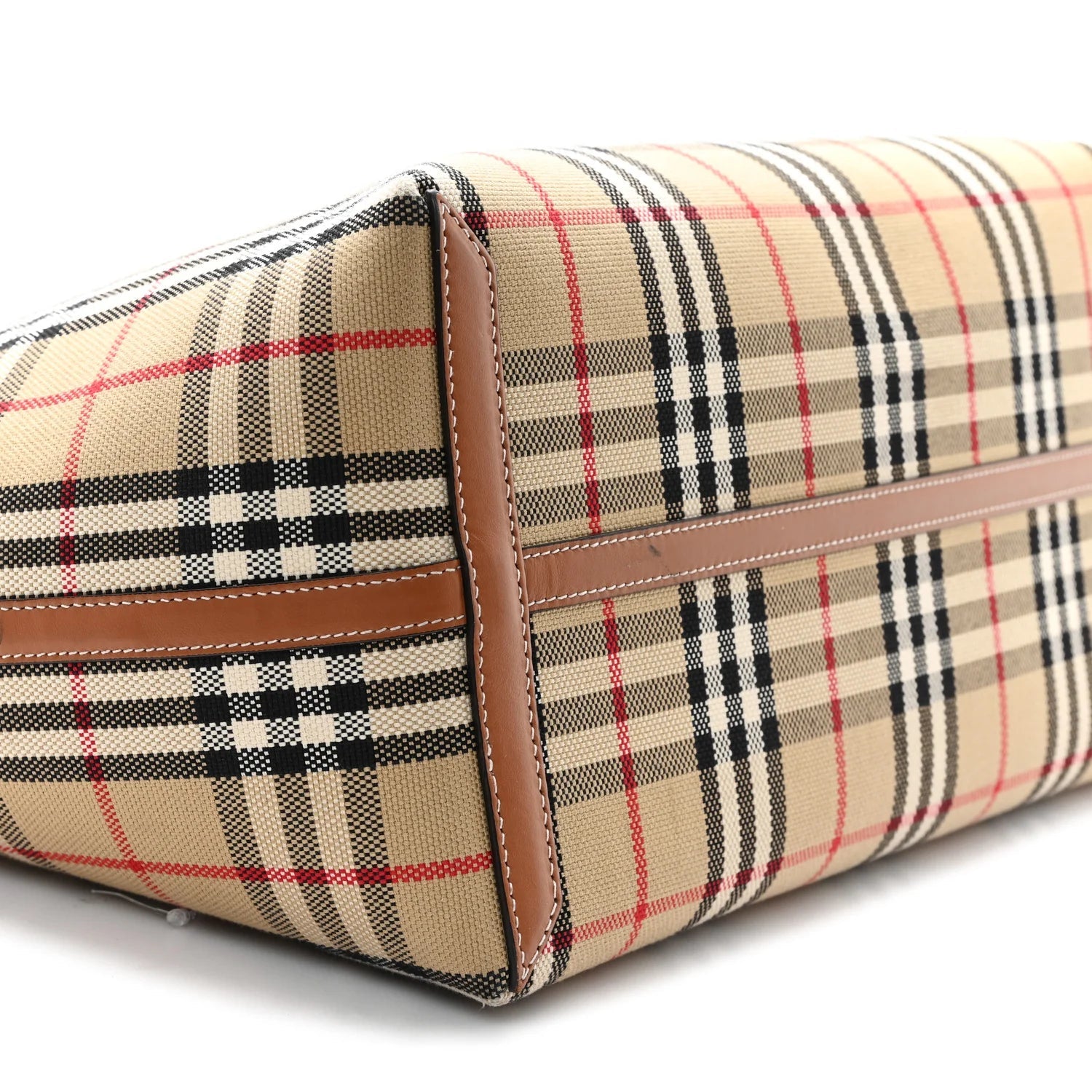 Cotton Vintage Check Medium London Tote Bag Briar Brown Black