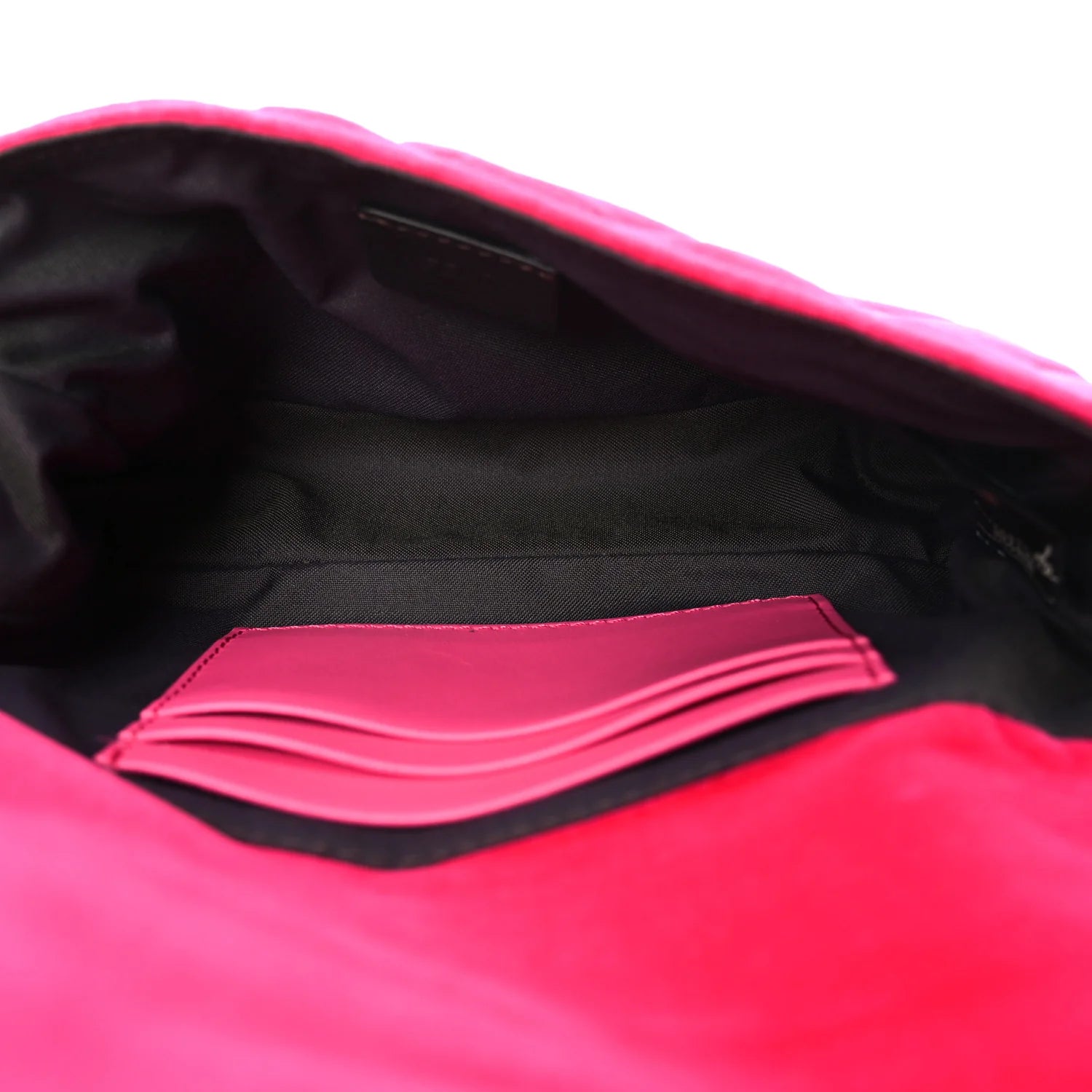 Velvet FF Embossed Hip Belt Baguette Bag Fuxia