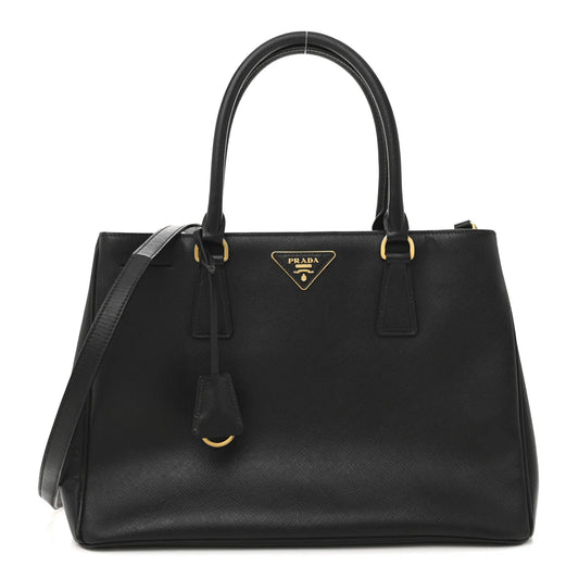 Saffiano Lux Medium Tote Black