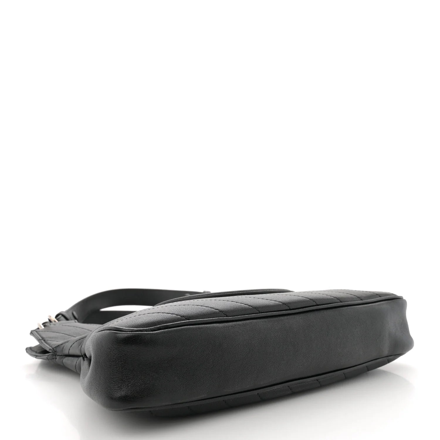 Sakai Be Green Calfskin Diagonal Stitched Small Blondie Tote Black