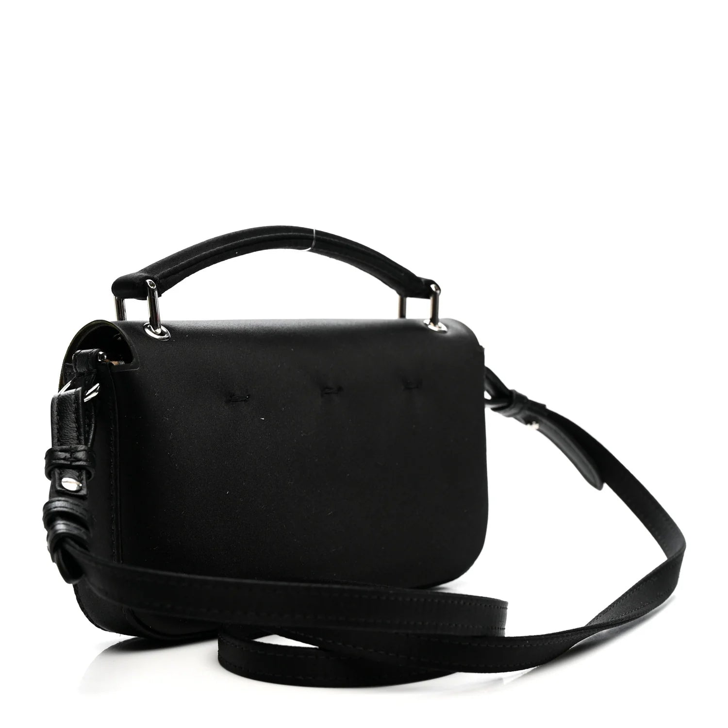 Silk Satin Phone Baguette Black