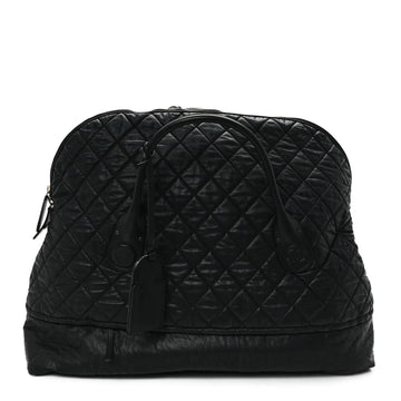 Coated Canvas Quilted Large Garment Travel Bag Black