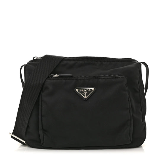 Nylon Vela Messenger Bag Black
