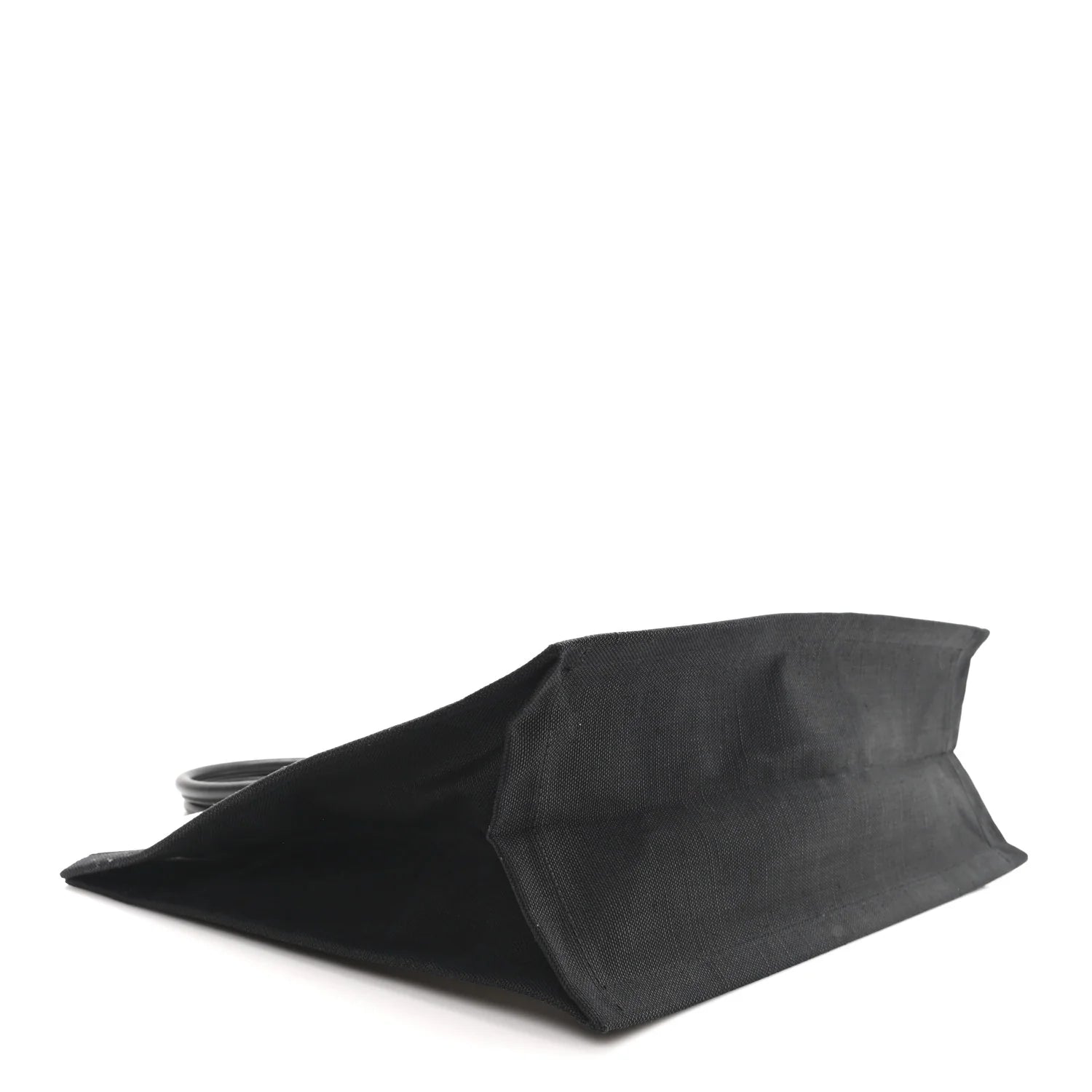 Linen Calfskin Rive Gauche Tote White Black