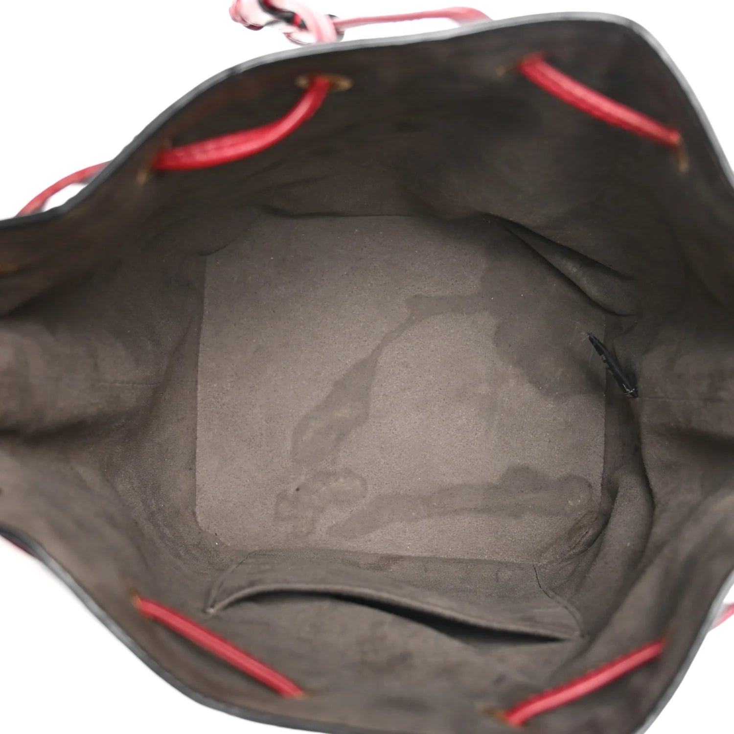 Vitello Grace F Is  Bi-Color FF 1974 Embossed Grande Mon Tresor Bucket Bag Maya Black Fragola