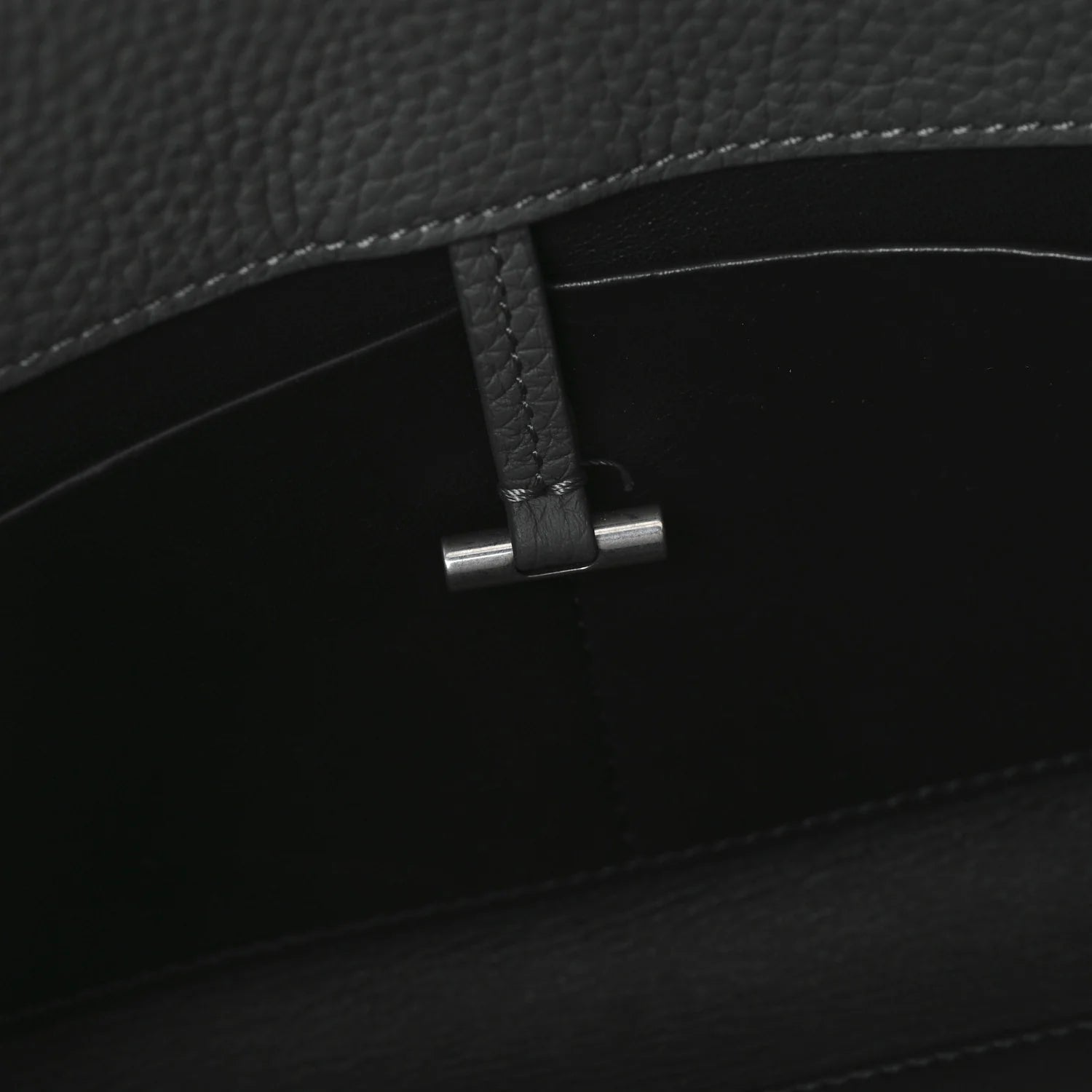 Matte Grained Calfskin EW Margaux 12 Timouse Grey