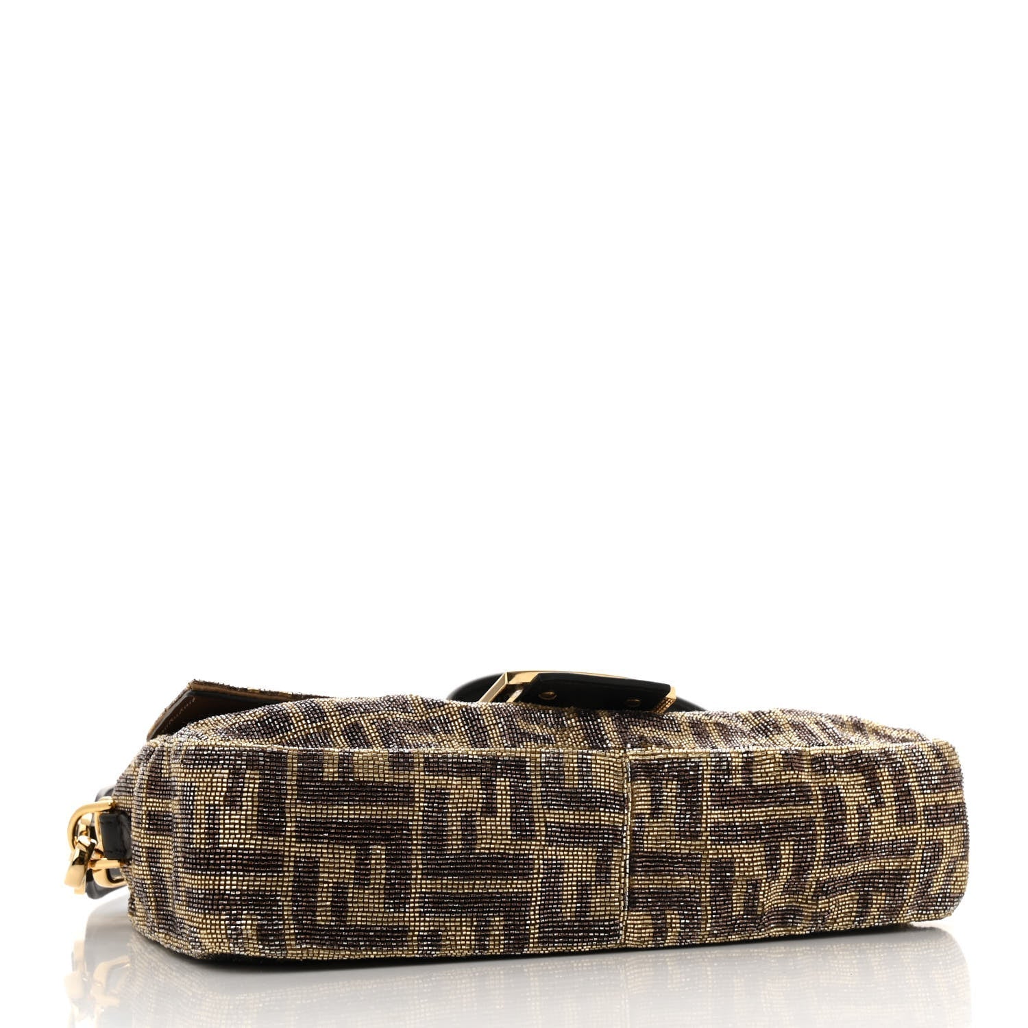 Vitello King Beaded Zucca Baguette Mogano Panna Ebano