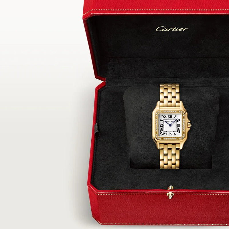 Unworn  Panthère De  Medium, 18K Yellow Gold, Diamonds, 27Mm X 36Mm, Ref# WJPN0016, Box and Papers