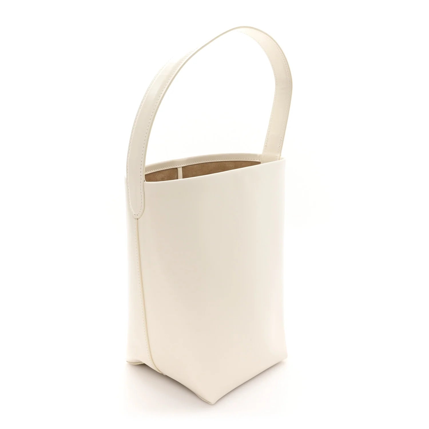 Shiny Calfskin Small N/S Park Tote Ivory