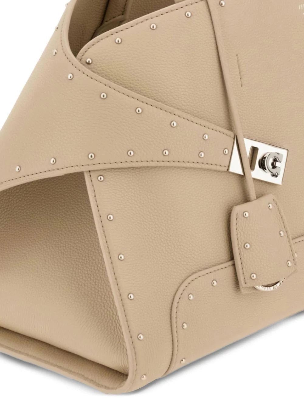 LEATHER STUDDED HANDBAG