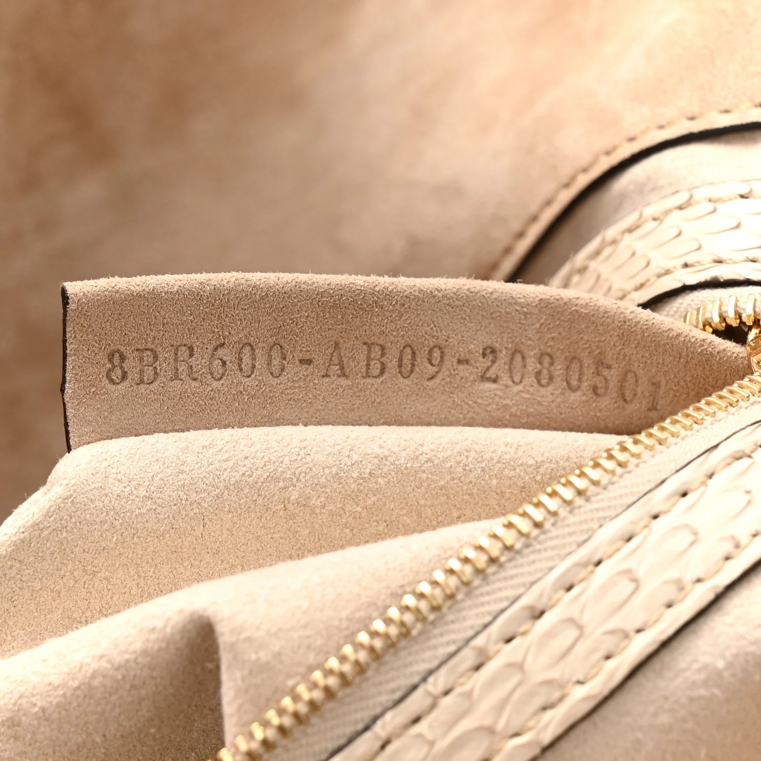 Snakeskin Floral Stitched Baguette Latte Multicolor