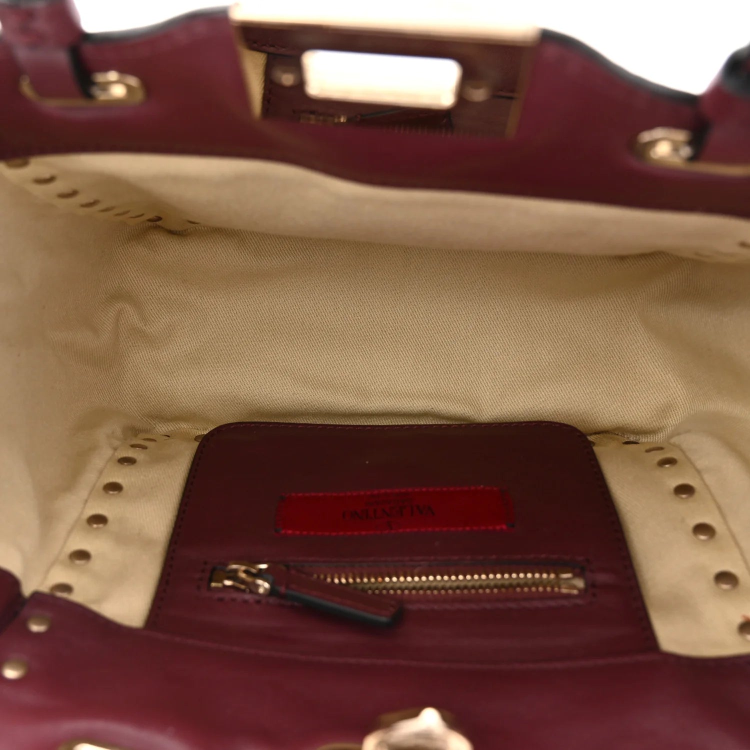 Vitello Mini Rockstud Tote Rubin