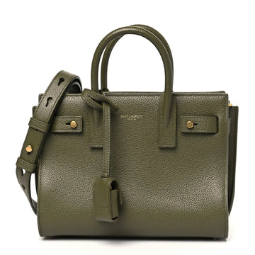 Grained Calfskin Nano Supple Sac De Jour Loden Green