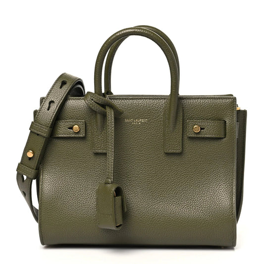 Grained Calfskin Nano Supple Sac De Jour Loden Green