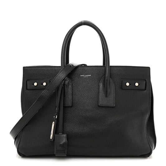 Grained Calfskin Small Supple Sac De Jour Black
