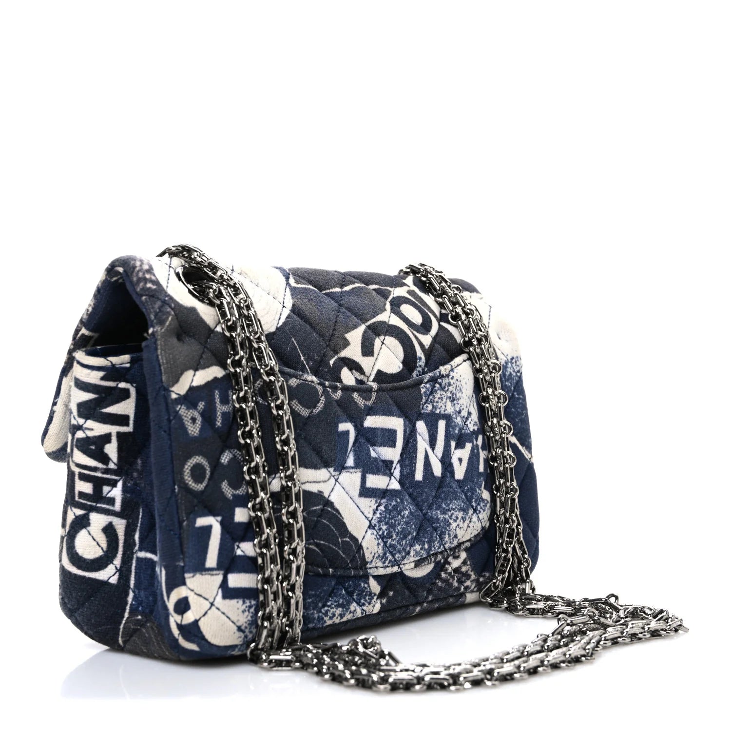 Jersey Quilted Camellia 2.55 Reissue Mini Flap Black White