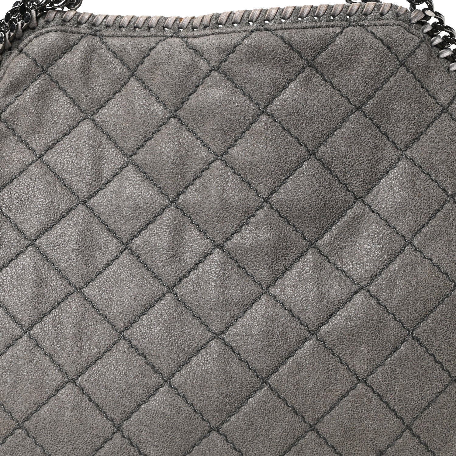 Shaggy Deer Quilted Small Falabella Tote Light Grey
