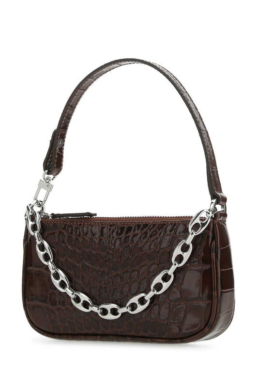 CHOCOLATE LEATHER MINI RACHEL HANDBAG