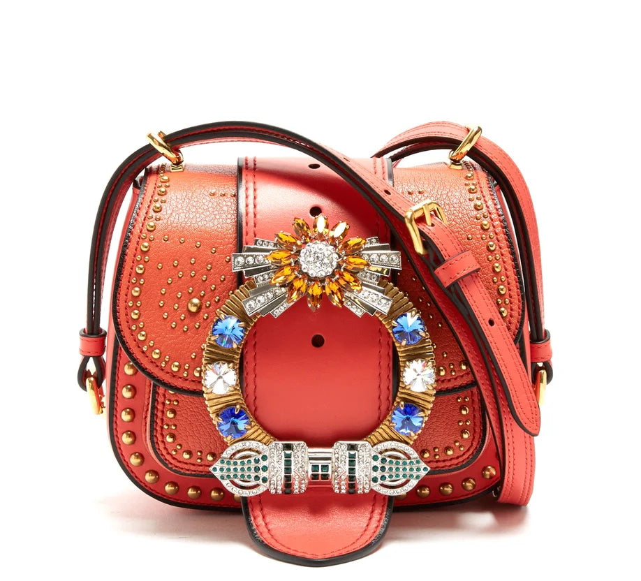Coral Dalia Embellished Bag