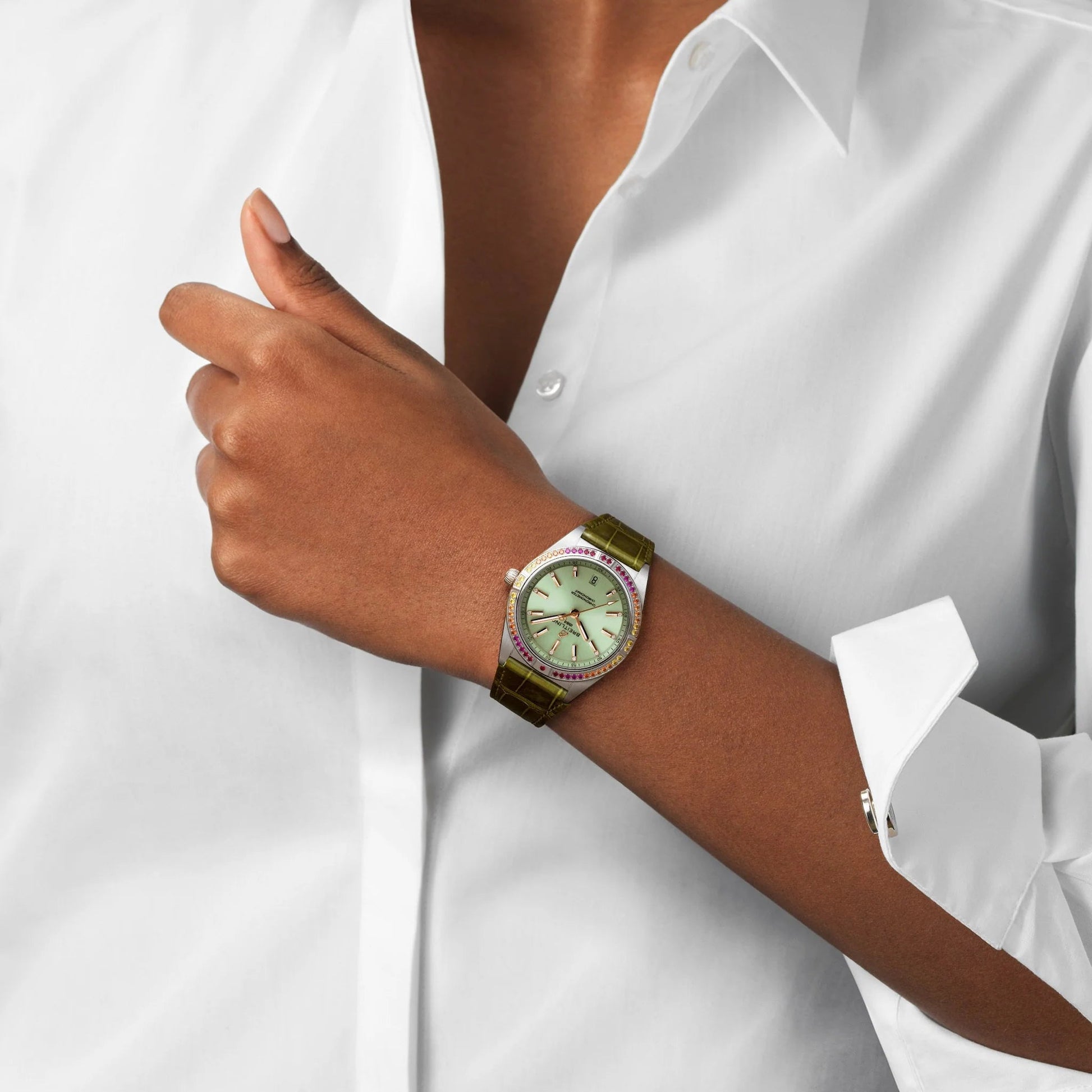 Chronomat Automatic 36 South Sea, Stainless Steel, Diamonds and Gem, Ref# A10380611L1P1, Unworn 2024