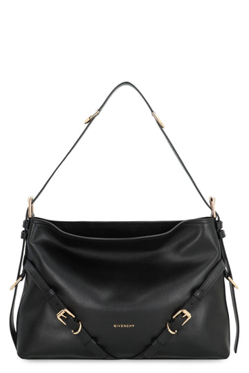 LEATHER SHOULDER BAG with BUCKLE STRAP