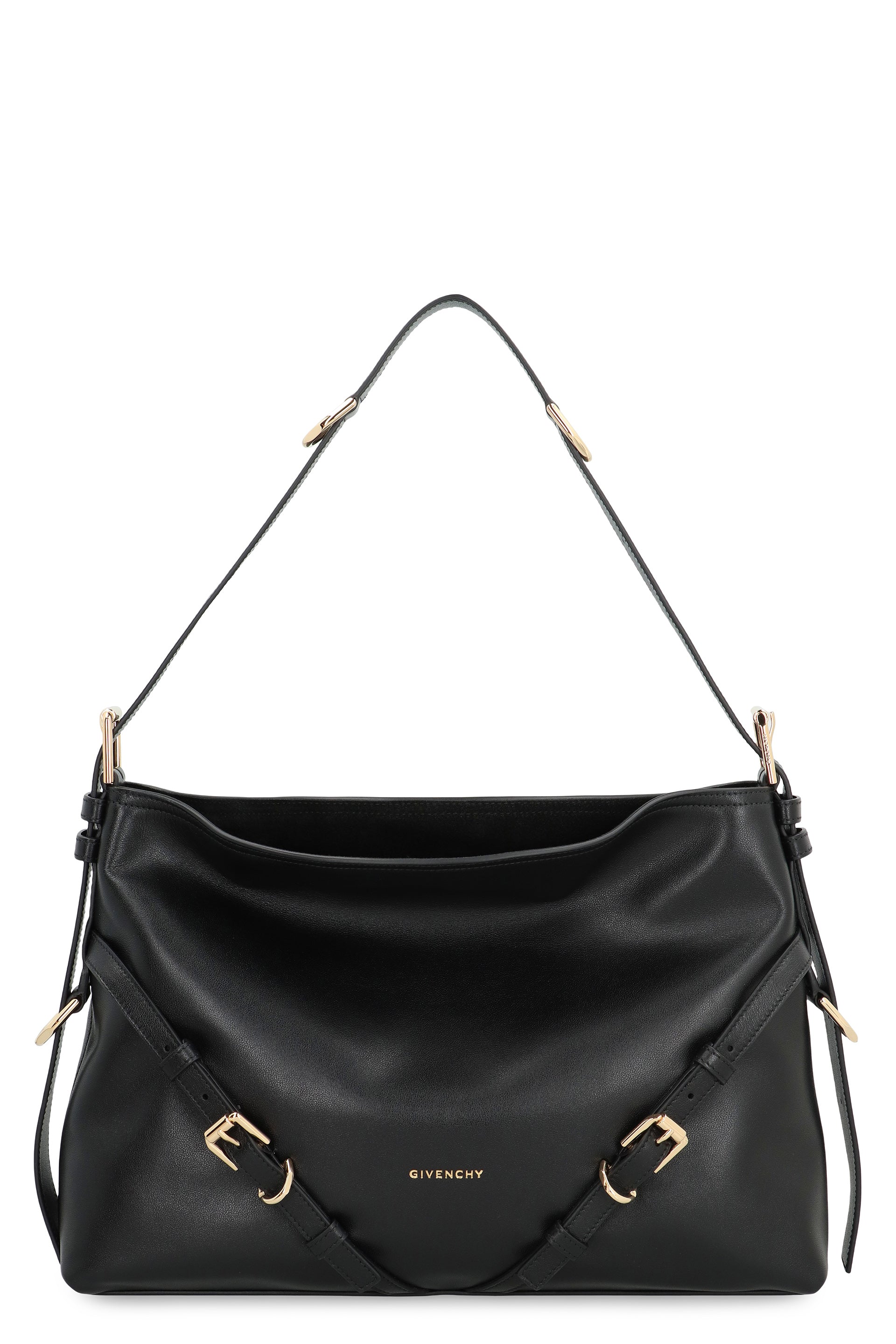 VOYOU MEDIUM BLACK BAG in GLOSSY LEATHER