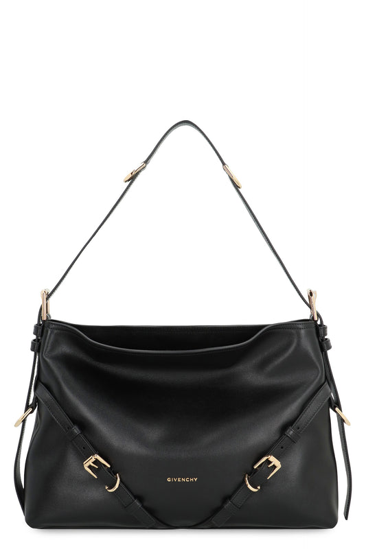 VOYOU MEDIUM BLACK BAG in GLOSSY LEATHER