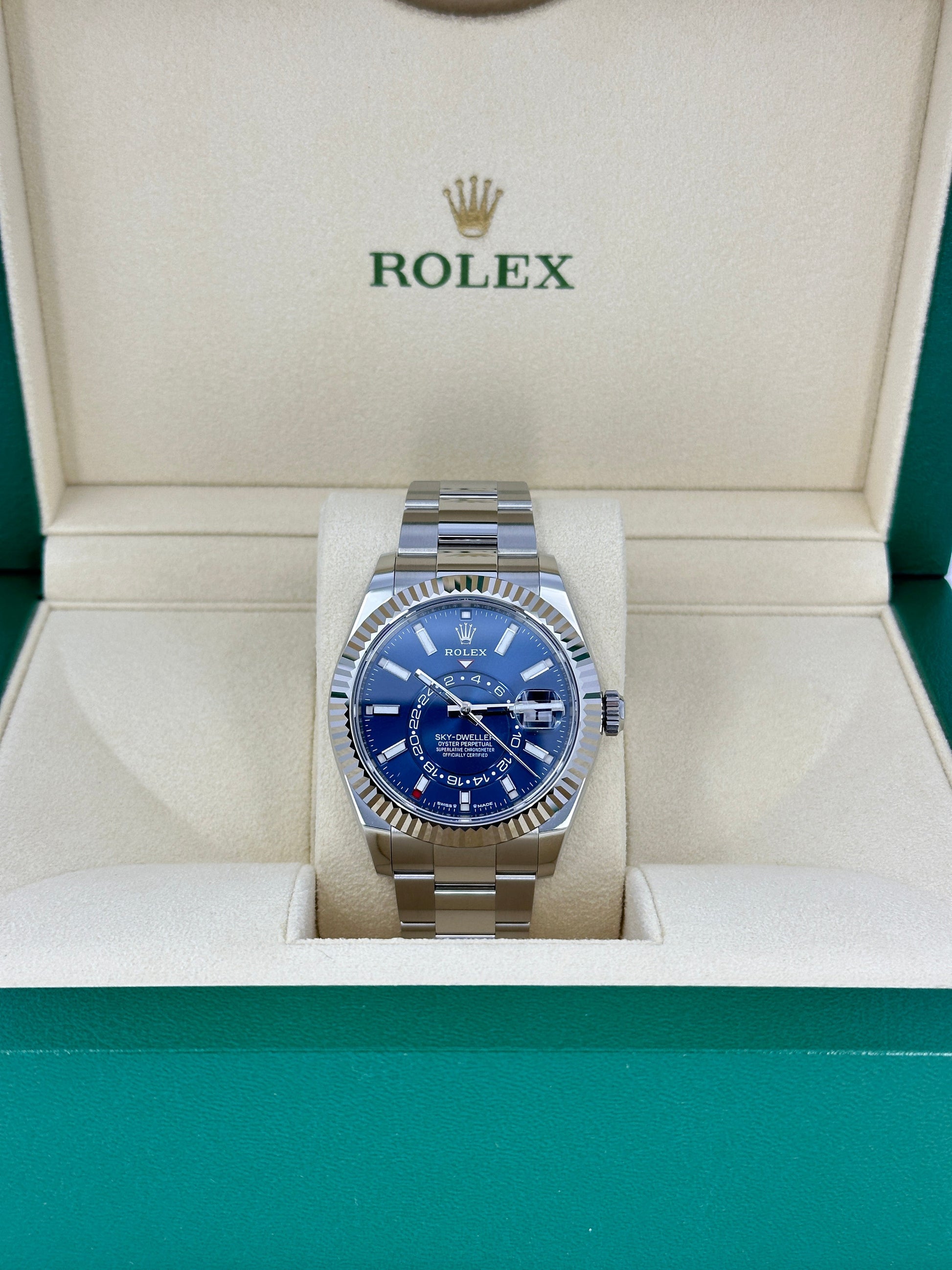 Sky-Dweller, 42Mm, Oystersteel and 18K White Gold, Blue, Oyster, Ref# 336934-0005